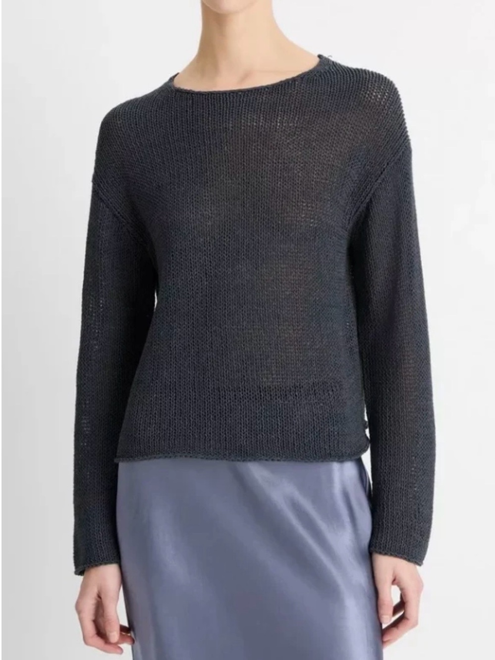 Vince Italian Coated Cotton-Blend Sweater
